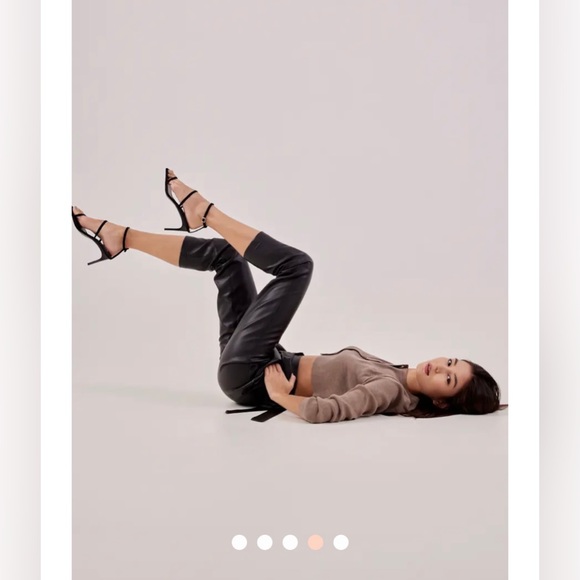 NWT Love, Bonito Black Mindi Pleather Peg Leg Trousers - Picture 5 of 8